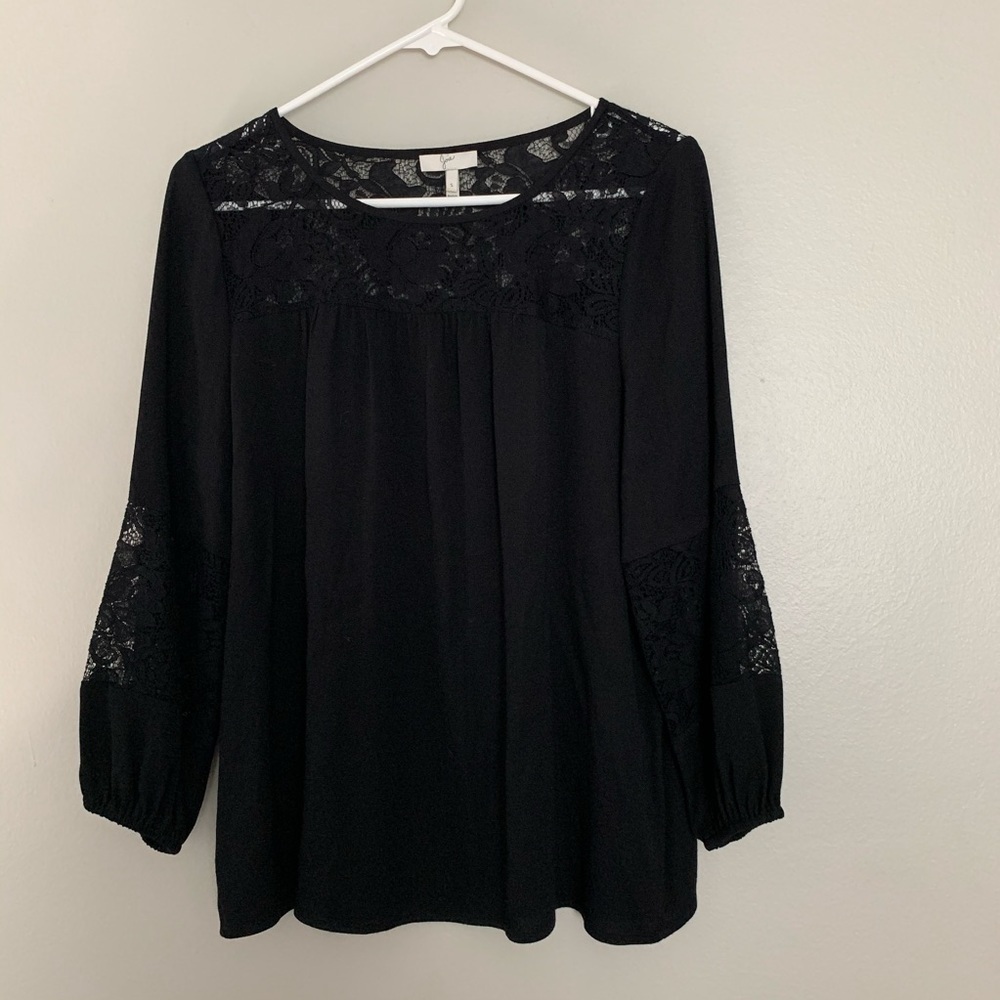 Joie coastal lace inset crepe top black - Picture 4 of 10